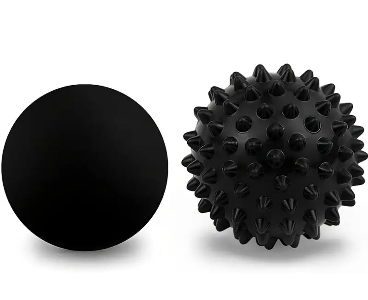 Massagebollar 2-pack – Spikboll och Hård Boll för Muskelavslappning och Träning