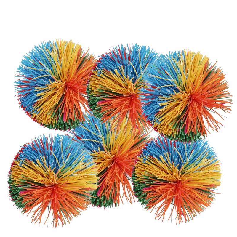 Pompombollar 6-pack – Taktila Bollar, 6 cm.