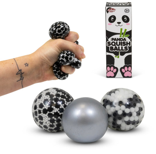 Scrunchems Panda, Squish Bollar 3-pack 🐼